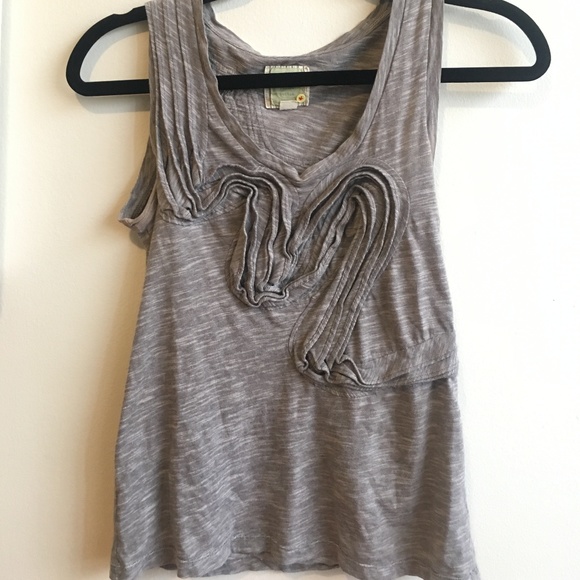 Anthropologie Grey Sleeveless Blouse - Picture 2 of 3